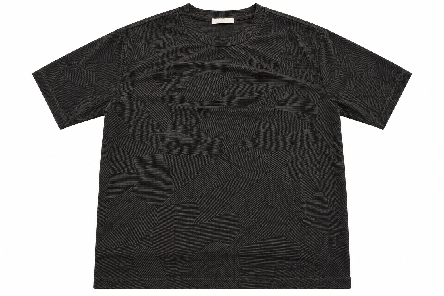 Charcoal Geometric Pattern T Shirt